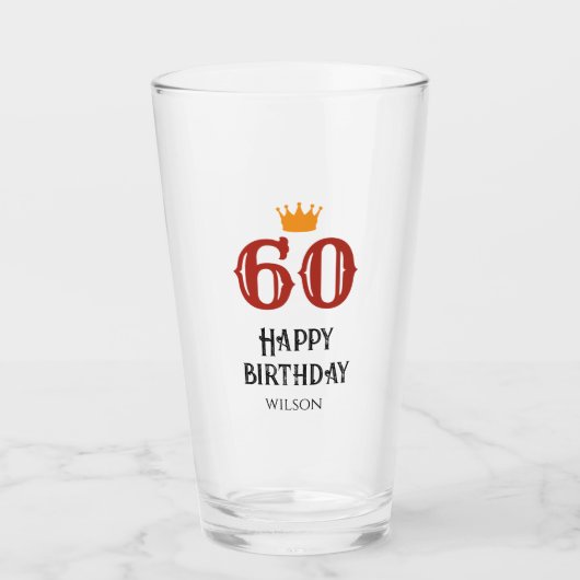60歳の誕生日おめでとう カスタム タンブラーグラス (正面)