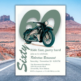 60歳の誕生日おめでとう クラシックバイクで旅に出よう 招待状