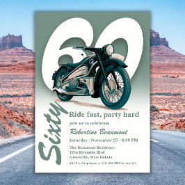60歳の誕生日おめでとう クラシックバイクで旅に出よう 招待状