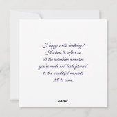 60歳の誕生日おめでとう。グリーティングカード シーズンカード (裏面)