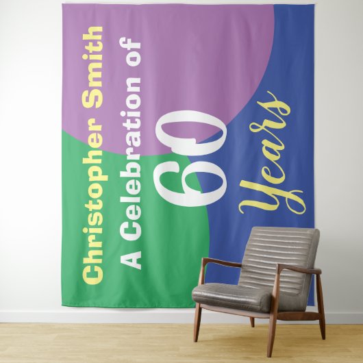 60歳の誕生日おめでとう タペストリー (インサイチュ)