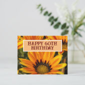 60歳の誕生日おめでとう ヒマワリの花 招待状 (スタンド正面)