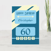 60歳の誕生日おめでとう ブルー カード (正面)