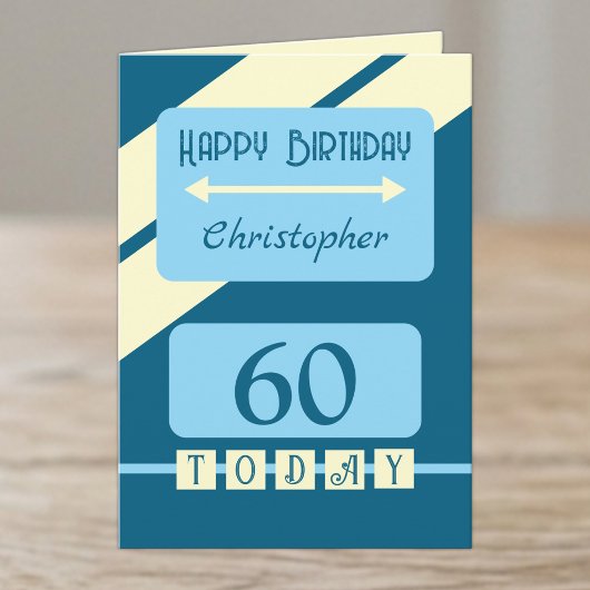 60歳の誕生日おめでとう ブルー カード