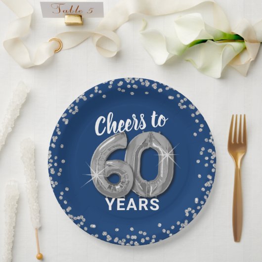 60歳の誕生日おめでとう ペーパープレート (ウェディング)