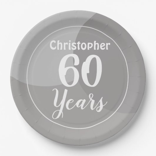 60歳の誕生日おめでとう ペーパープレート (正面)