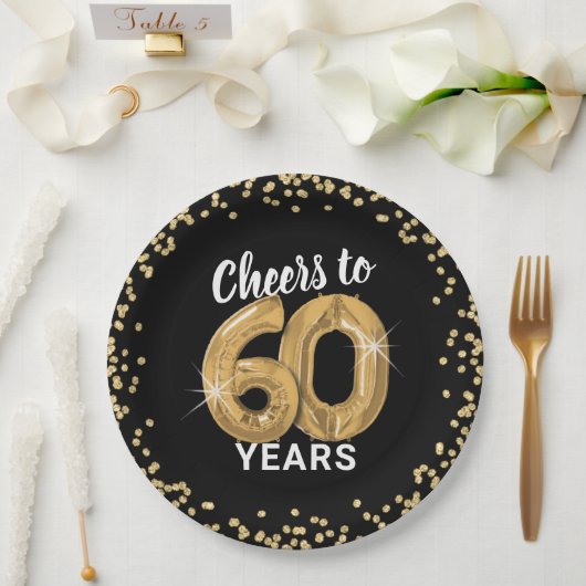 60歳の誕生日おめでとう ペーパープレート (ウェディング)