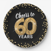 60歳の誕生日おめでとう ペーパープレート (正面)