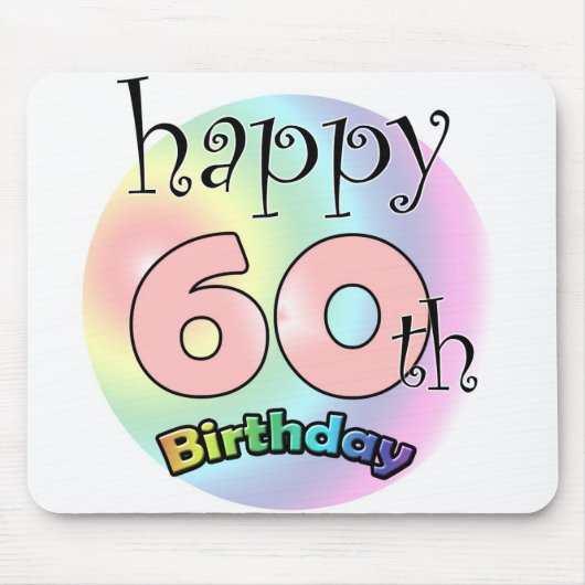 60歳の誕生日おめでとう マウスパッド (正面)