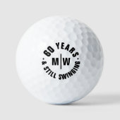 60歳の誕生日おめでとう モノグラム ゴルフボール (正面)