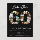 60歳の誕生日おめでとう　写真の並べ替え インビテーションポストカード (正面)