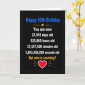 60歳の誕生日おめでとう 楽しいマイルストーンギフト カード (黄色い花)