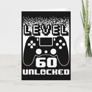 60歳の誕生日おめでとう+男性向けレベル60アンロック済みゲーマー カード