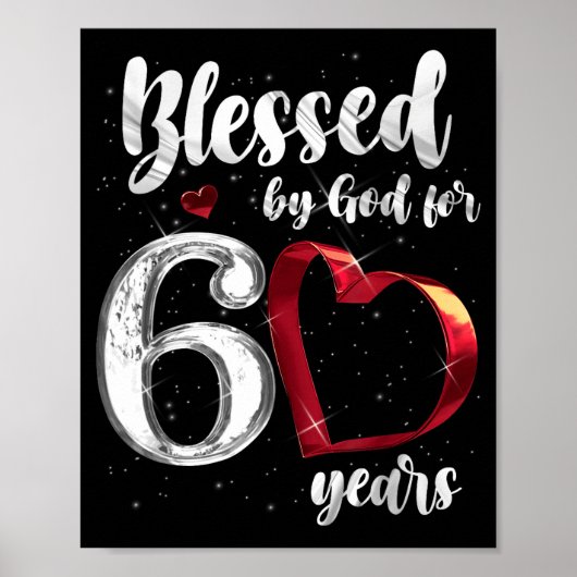 60歳の誕生日おめでとう 神の祝福を60年間受けて ポスター (正面)