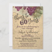 60歳の誕生日おめでとう 60年熟成 ヴィンテージ ラスティック 招待状 (正面)