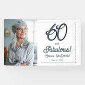 60歳の誕生日おめでとう Arctic Blue Sixty and Fabulous 横断幕 (横)