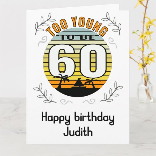 60歳の誕生日おもしろいプレゼント60歳の誕生日60今日 カード (黄色い花)