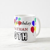 60歳の誕生日お祝いバルーン 赤 緑 何歳でも コーヒーマグカップ (正面右)