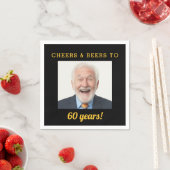 60歳の誕生日お祝いフォト スタンダードカクテルナプキン (インサイチュ)