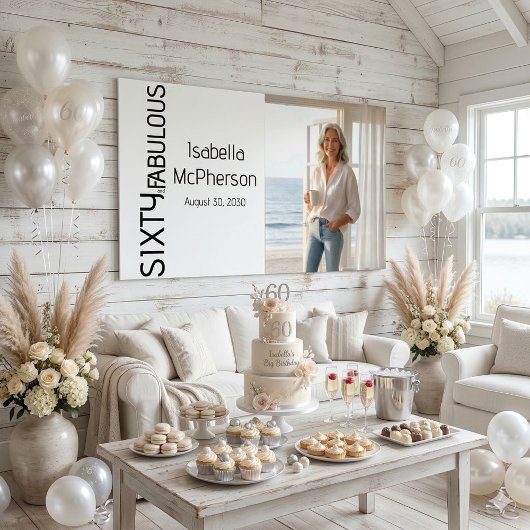 60歳の誕生日お祝い写真 "Sixty and Fabulous" ポスター