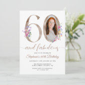 60歳の誕生日お花の写真 招待状 (スタンド正面)