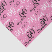60歳の誕生日かわいらしピンクと名前ティッシュペーパー 薄葉紙 (詳細)
