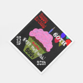 60歳の誕生日におすすめのピンクカップケーキ スタンダードランチョンナプキン (角)