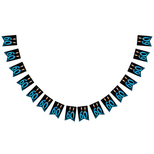 60歳の誕生日のろうそく（目玉つき） バンティングフラッグ (全)