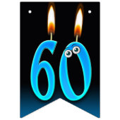 60歳の誕生日のろうそく（目玉つき） バンティングフラッグ (第1の旗)