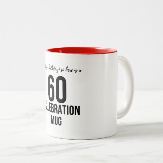 60歳の誕生日のギフトマグ |誕生日ギフトアイディア ツートーンマグカップ (正面右)