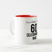 60歳の誕生日のギフトマグ |誕生日ギフトアイディア ツートーンマグカップ (正面左)