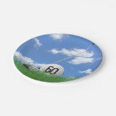 60歳の誕生日のゴルフボールとクラブ ペーパープレート (アングル)