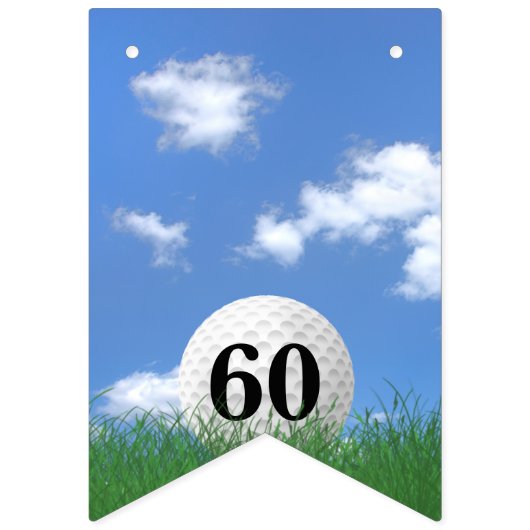 60歳の誕生日のバンティングフラッグのゴルフボール バンティングフラッグ (第1の旗)