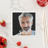 60歳の誕生日のフォトガーススクリプト スタンダードカクテルナプキン (インサイチュ)