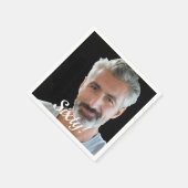 60歳の誕生日のフォトガーススクリプト スタンダードカクテルナプキン (角)