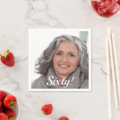 60歳の誕生日のフォトスクリプト スタンダードカクテルナプキン (インサイチュ)