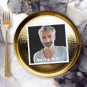 60歳の誕生日の写真こんにちは60人の男性 スタンダードカクテルナプキン