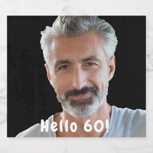 60歳の誕生日の写真こんにちは60人の男性 ビールラベル (シングルラベル)