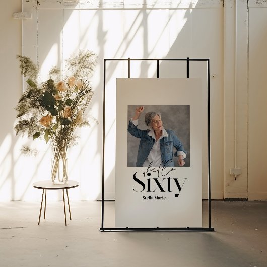 60歳の誕生日の写真タイポグラフィモダン ミニマル ポスター