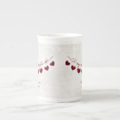 60歳の誕生日の妻ロマンチックなハート ボーンチャイナマグカップ (正面)