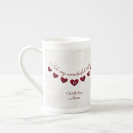60歳の誕生日の妻ロマンチックなハート ボーンチャイナマグカップ