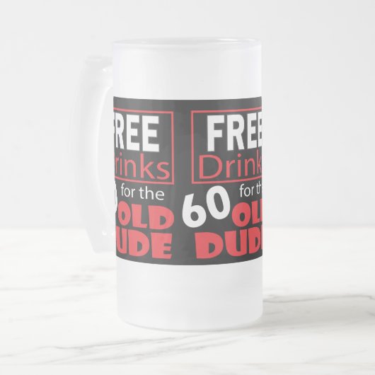 60歳の誕生日の男のための飲み物を解放して下さい フロストグラスビールジョッキ (正面左)