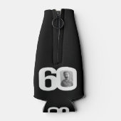 60歳の誕生日の白黒2枚クール ボトルクーラー (裏面)