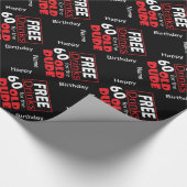 60歳の誕生日の紙のための自由な飲み物 ラッピングペーパー (角)