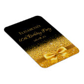 60歳の誕生日の黒い金ゴールドエレガントは日付を保存 マグネット (右側)