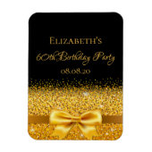 60歳の誕生日の黒い金ゴールドエレガントは日付を保存 マグネット (縦)