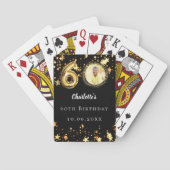 60歳の誕生日の黒い金ゴールド星写真 トランプ (裏面)