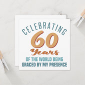 60歳の誕生日へのサシィな態度 カード (正面/裏面インサイチュ)