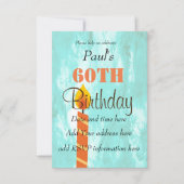 60歳の誕生日ろうそく 青 オレンジ パーティー招待状 招待状 (正面)