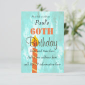 60歳の誕生日ろうそく 青 オレンジ パーティー招待状 招待状 (スタンド正面)